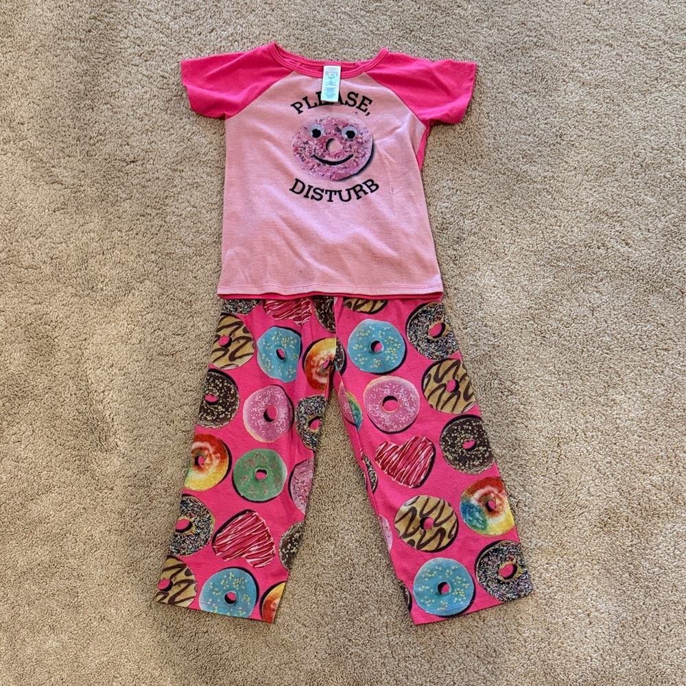 The Children's Place Pink Donut Pajama Set. Size XS or 4. EUC